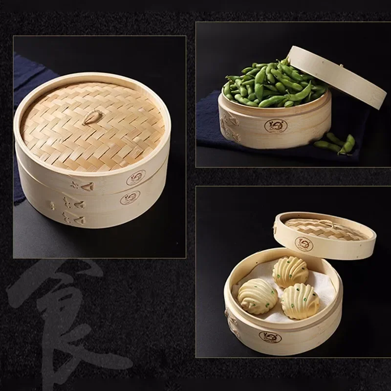 Steamer Bamboo Set - Mutfak Pişirme Bambu Vapur Balık Pirinç