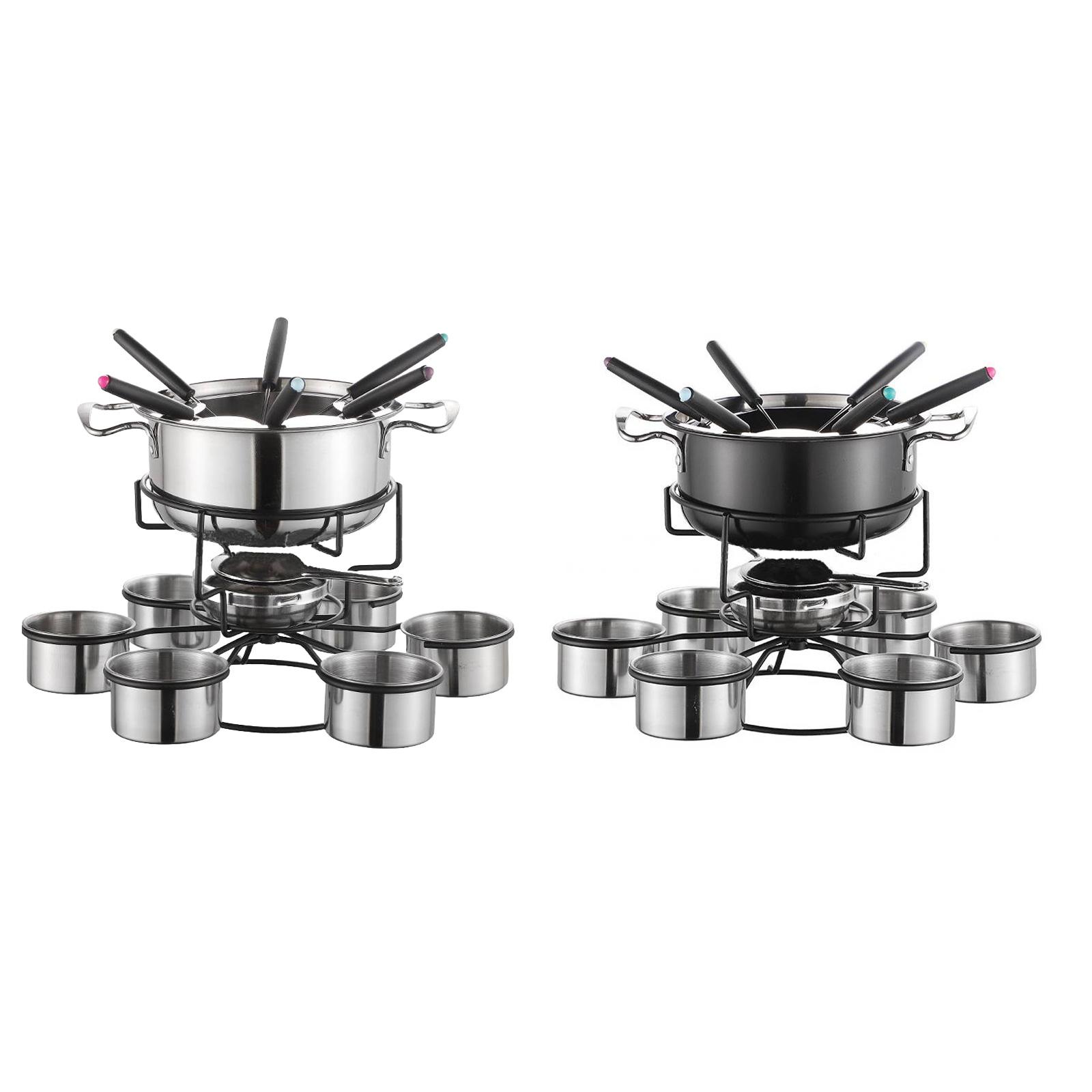 Home Cooking Set - Fondü Tencere Seti Pişirme Ocağı Kalınlaştırılmış