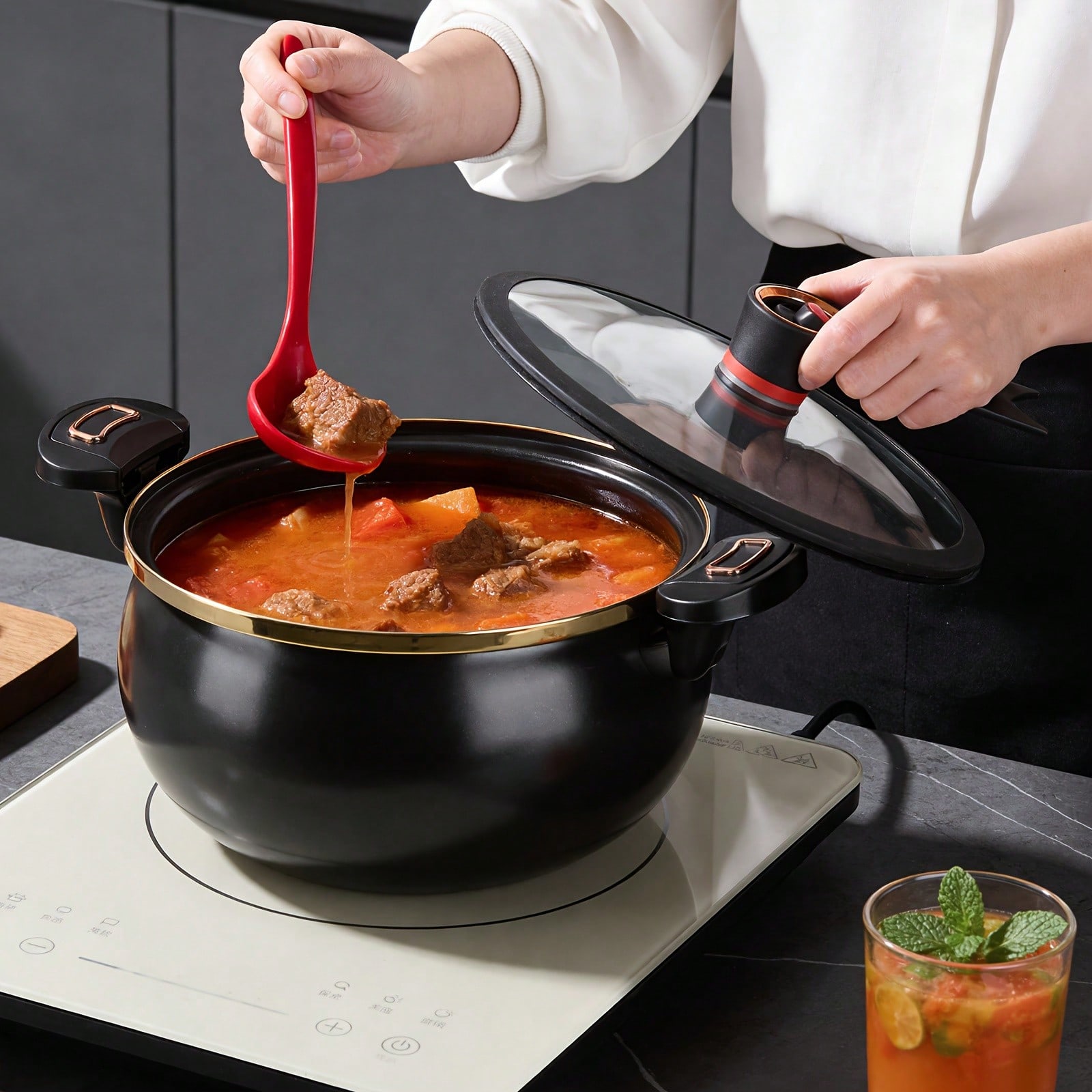 1 Adet Büyük 8.45QT Yapışmaz T - Home Cooking Fast Foods incelemesi ve fiyatı